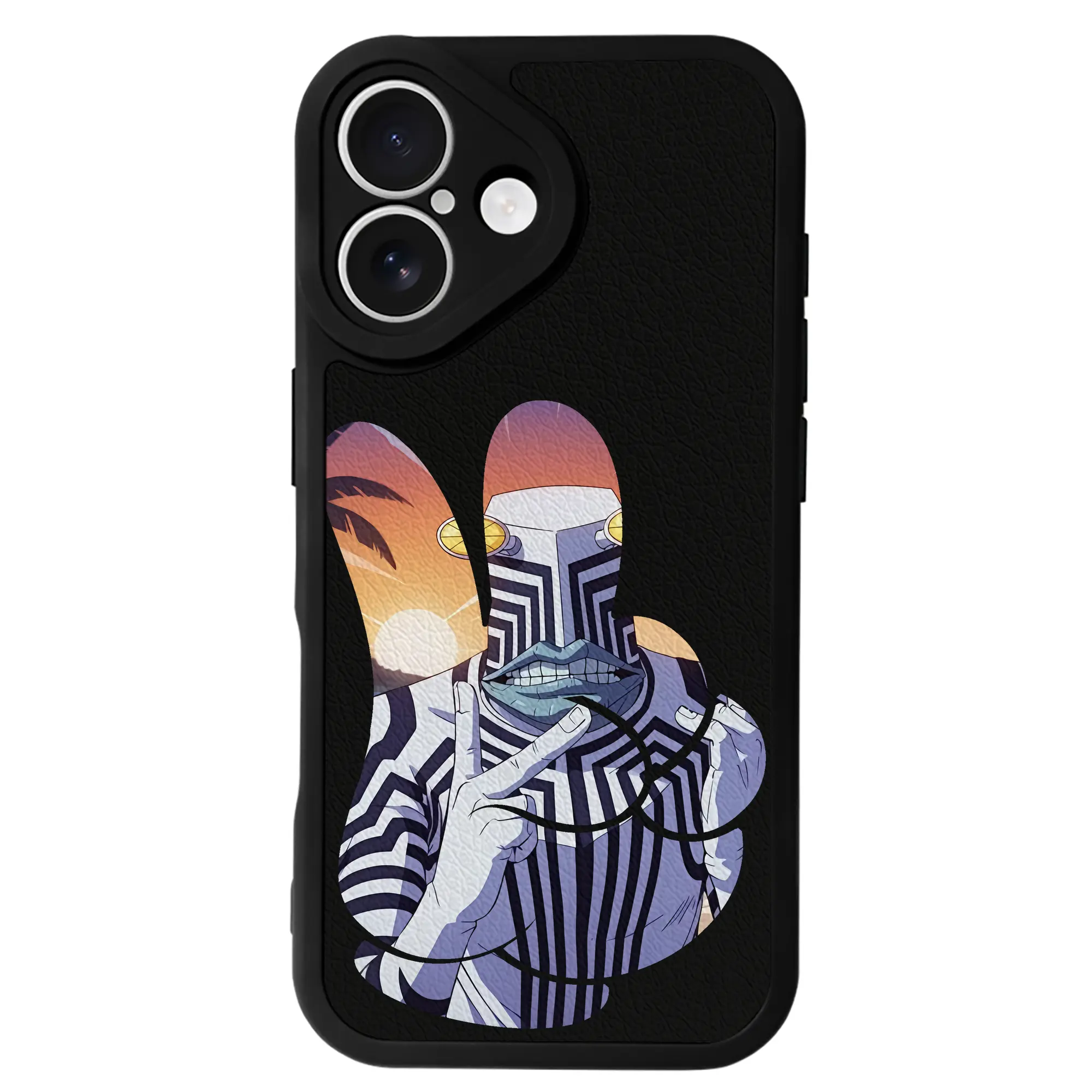 ダンダダン グッズ,セルポ星人 - IPhone 16シリーズ対応 ・ シリコンスマホケース ・ レザー調 ・ 高精度フィット ・ 耐衝撃 ・ ワイヤレス充電対応 ・ 精密カット